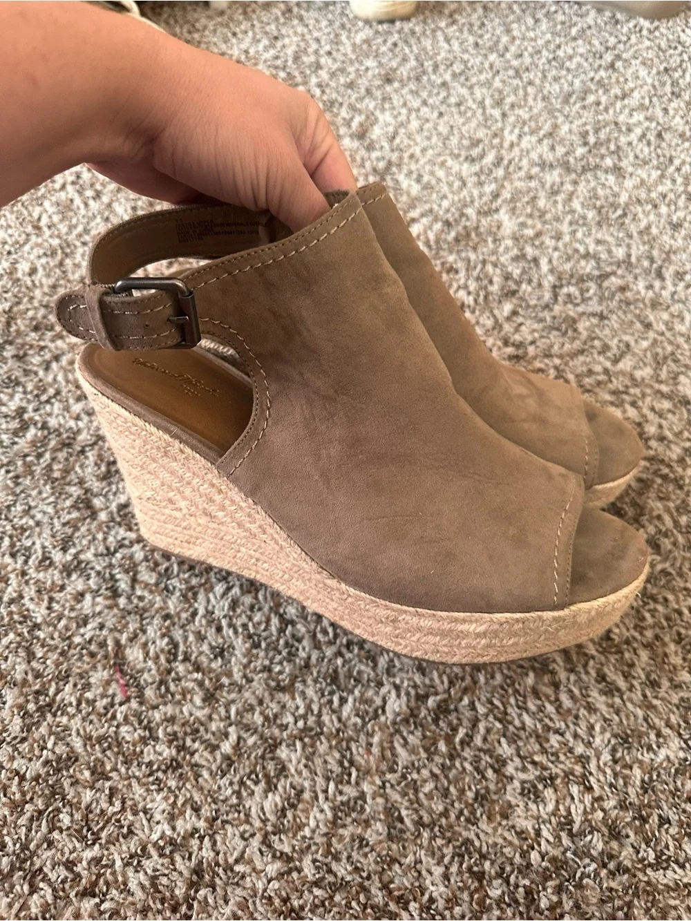 Universal Thread Taupe Suede Espadrille Wedge Slingback Sandals